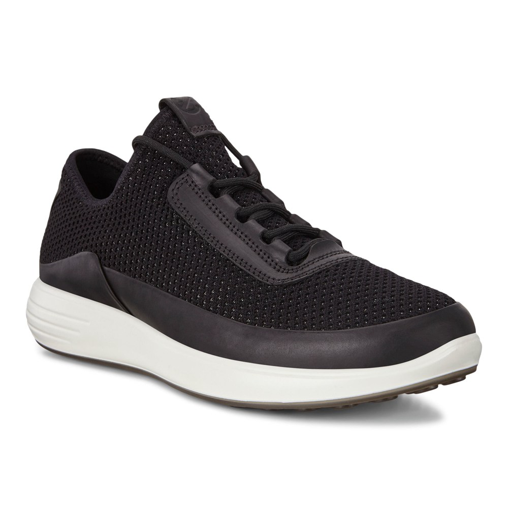 ECCO Mens Sneakers Black - Soft 7 Runner Meshs - QGT-918637